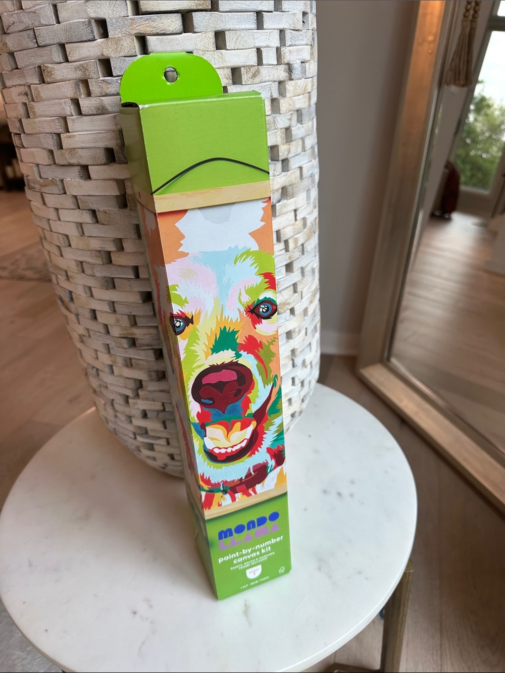Paint-by-Number Kit for Kids - Colorful Lamb Design (Green)
